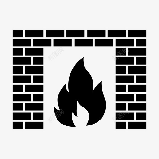 壁炉燃烧火焰图标svg_新图网 https://ixintu.com 壁炉 家 家具 披风 暖气 火焰 照明和男人配件图标 燃烧