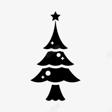 圣诞树展示品松树图标图标