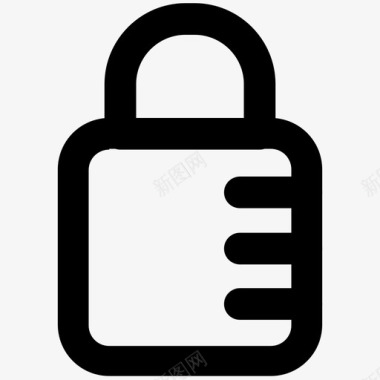 密码锁安全粗体线图标图标