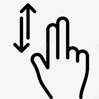 两个手指垂直滑动研究手图标图标