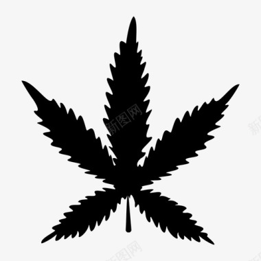大麻毒品叶子图标图标