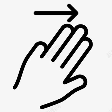 三个手指向右滑动触摸技术图标图标