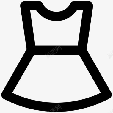连衣裙衣服大胆的线条图标图标