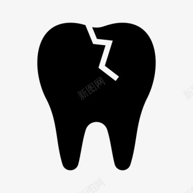 裂牙痛牙断牙图标图标