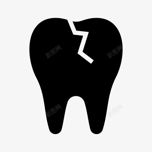 裂牙痛牙断牙图标svg_新图网 https://ixintu.com 充填 医疗保健 口腔 断牙 牙医 疼痛 痛牙 蛀牙 裂牙