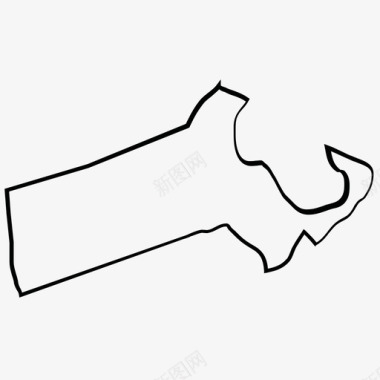 美国马萨诸塞州地图集图标图标