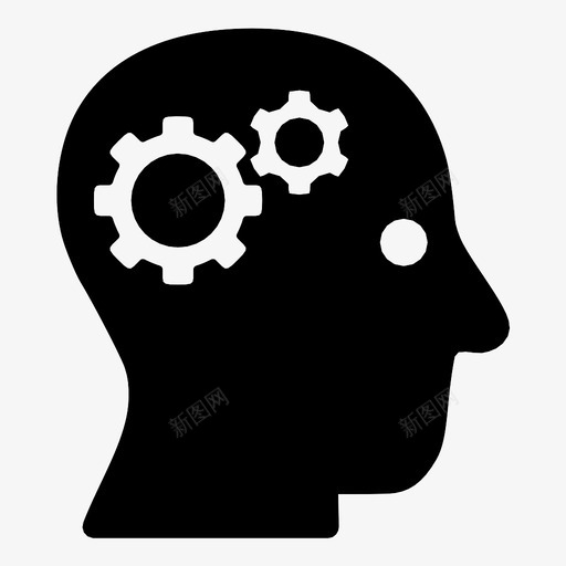 大脑齿轮脑袋图标svg_新图网 https://ixintu.com 两个 大脑 头脑 思考 知识 脑袋 记忆 转动 齿轮