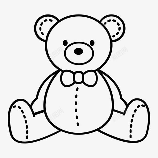 泰迪熊玩具填充图标svg_新图网 https://ixintu.com 买家 动物 填充 婴儿 婴儿用品概述 宇宙 柔软 泰迪熊 玩具 百万像素 辫子