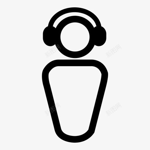 耳机安全保护图标svg_新图网 https://ixintu.com 保护 听 安全 护耳 私人 耳机 静音 音乐