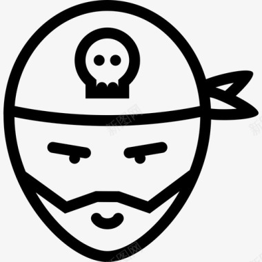 海盗帆船强盗图标图标