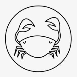 道学巨蟹座十二宫符号图标高清图片