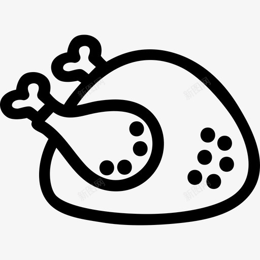 鸡肉手绘轮廓食品手绘图标svg_新图网 https://ixintu.com 手绘 食品 鸡肉手绘轮廓