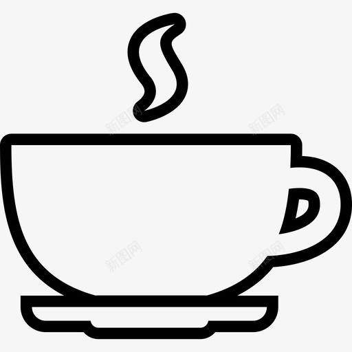 咖啡杯轮廓食物饮料套装图标svg_新图网 https://ixintu.com 咖啡杯轮廓 食物 饮料套装