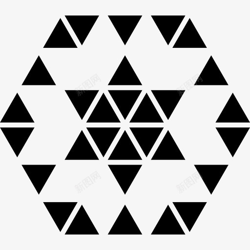 多边形六边形装饰物由小三角形组成一个六角星和一个六边形图标svg_新图网 https://ixintu.com 多边形六边形装饰物 由小三角形组成一个六角星和一个六边形