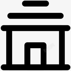 破败建筑棚屋木制别墅图标高清图片