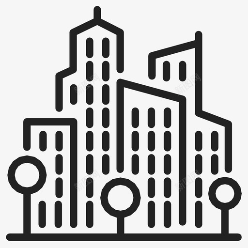 城市建筑公司图标svg_新图网 https://ixintu.com 公司 公寓 城市 建筑 混凝土丛林 设施 高层建筑