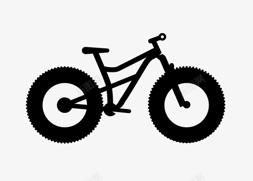 胖自行车轮胎座椅图标图标