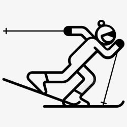 越野滑雪越野滑雪竞技撑杆图标高清图片