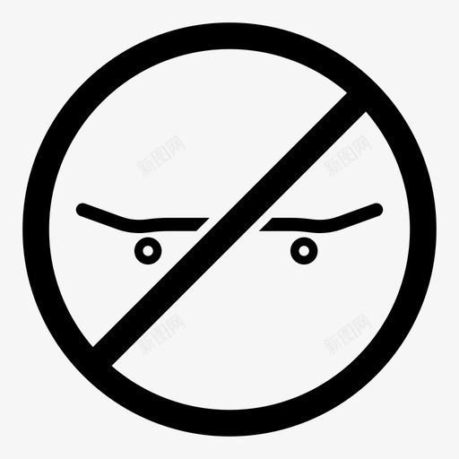 禁止滑板使用停止图标svg_新图网 https://ixintu.com 使用 停止 有问题 禁止滑板