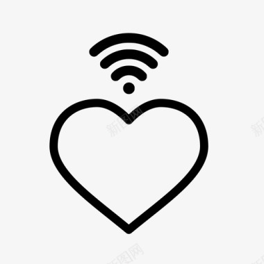 wifi心脏信号浪漫图标图标