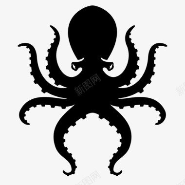 章鱼动物海鲜图标图标