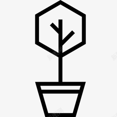 树树苗盆栽植物图标图标