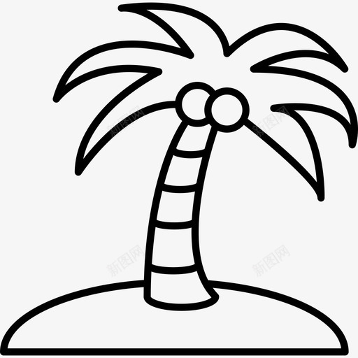椰子树在岛上自然几笔图标svg_新图网 https://ixintu.com 几笔 椰子树在岛上 自然