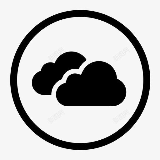 多云气候雨图标svg_新图网 https://ixintu.com 信号 圆形白色天气图标 多云 天气 气候 雨 预报