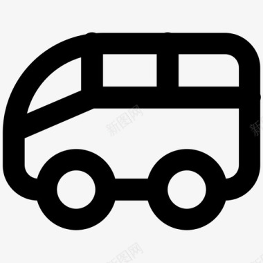 巴士旅行粗体线图标图标