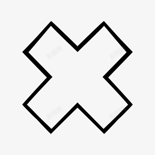 十字符号红色图标svg_新图网 https://ixintu.com 加号 十字 取消 否 字母x 德语 拒绝 白色 符号 红色 绘制集2平