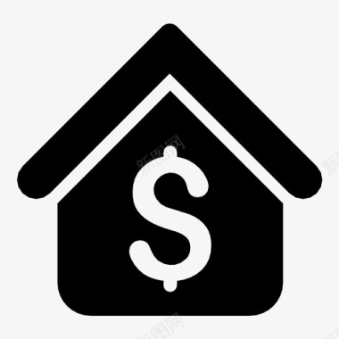 贷款抵押租金钱图标图标