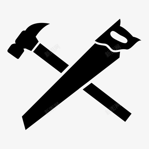 采购产品锤子和锯子工具材料图标svg_新图网 https://ixintu.com 切割 工具 建筑 手 木工 木材 材料 砰 采购产品锤子和锯子