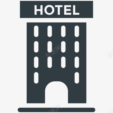 酒店建筑酒店和餐厅酷标图标图标