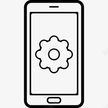 手机屏幕上的齿轮符号工具和用具移动电话图标图标