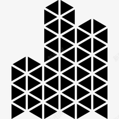 小三角形形状的多边形建筑图标图标