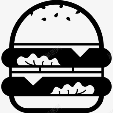 双芝士汉堡三明治餐图标图标