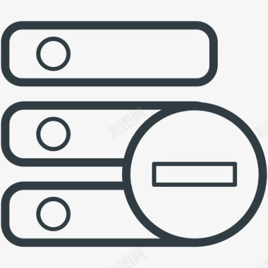 带有删除符号的服务器网络线图标图标