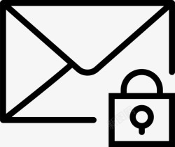 不可侵犯锁定邮件安全保护图标高清图片