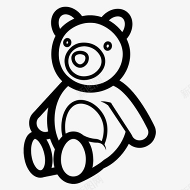 泰迪熊动物填充图标图标