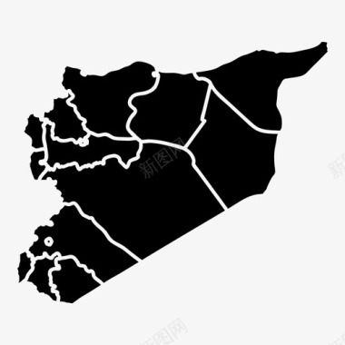 叙利亚地图地区省图标图标