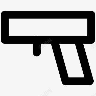 手枪安全粗体线图标图标