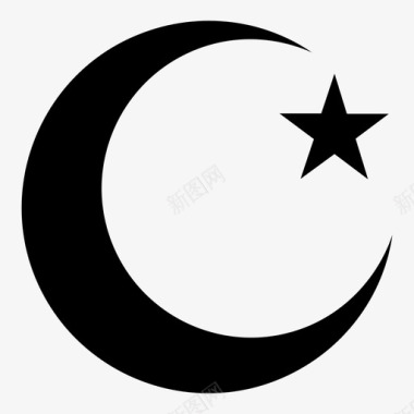 新月节日伊斯兰教图标图标