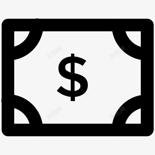 美元钞票物流配送加粗线图标svg_新图网 https://ixintu.com 物流配送加粗线图标 美元钞票