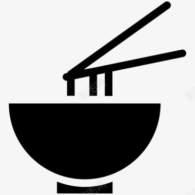 面条碗剁棍图标图标