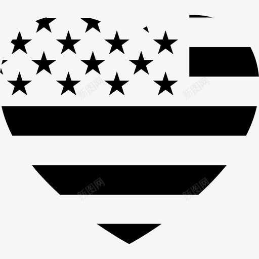 美国的心脏旗形状心跳图标svg_新图网 https://ixintu.com 形状 心跳 美国的心脏旗