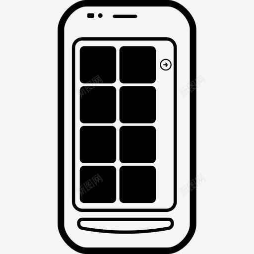 屏幕上有黑色方块的手机工具和用具手机图标svg_新图网 https://ixintu.com 屏幕上有黑色方块的手机 工具和用具 手机