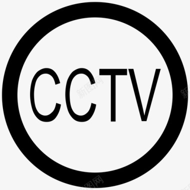 cctv键安全粗体线图标图标