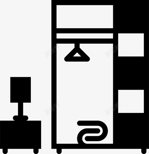 衣柜家居衣架图标svg_新图网 https://ixintu.com 卧室 家具 家居 家庭实心 更衣室 衣服 衣架 衣柜