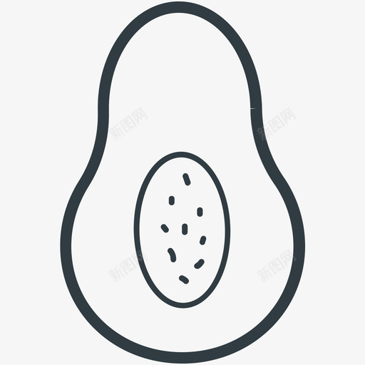 鳄梨食物线图标svg_新图网 https://ixintu.com 食物矢量线图标 鳄梨