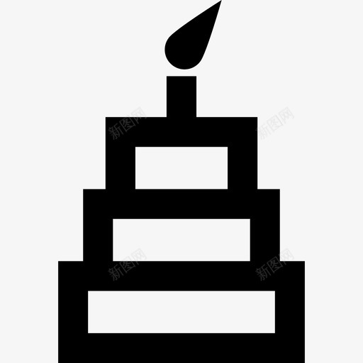 上面有蜡烛的三层蛋糕食物图标svg_新图网 https://ixintu.com 上面有蜡烛的三层蛋糕 食物